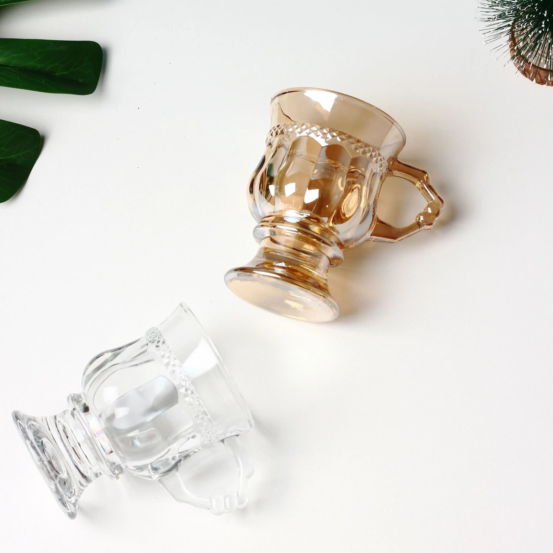 high quality high quality Glass Clear Amber Vintage Borosilicate Glass 140 ml