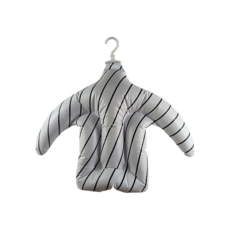 Novelty Large size Inflatable Clothes Hanger for travel light weight easy compact carry Promotional Gift PVC EVA BSCI factory