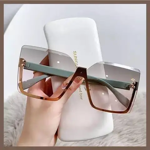 Sunway Eyewear New Fashion Half Rim Womens Sun Glasses for Ladies Customized Designer Oversized Lady Shades Women Sunglasses