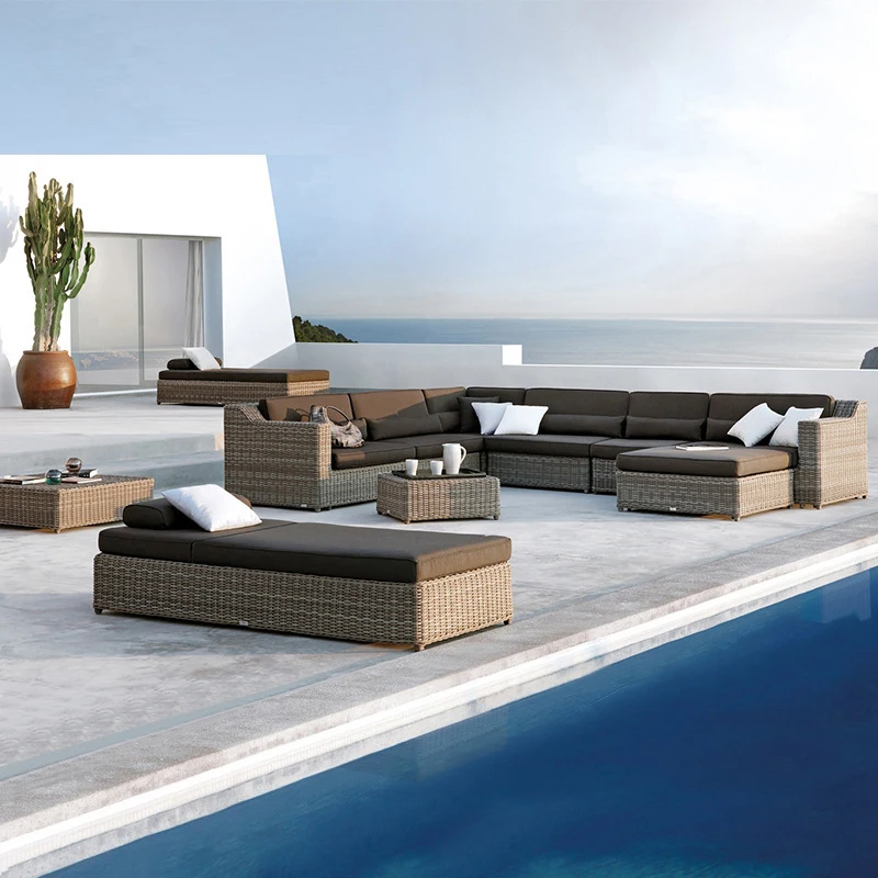 Accept custom wicker colors cane garden set other rattan / wicker furniture tavolo da giardino