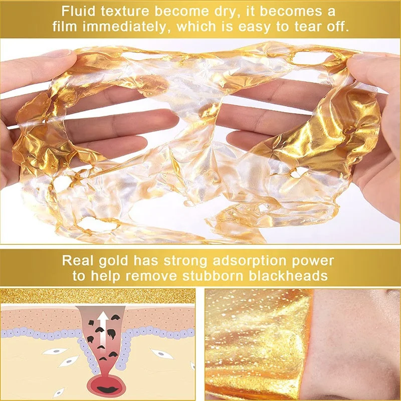 120g Private Label Organic Face Skin Care Face Mask Deep Cleaning Remove Blackhead 24K Gold Peel Off Mask