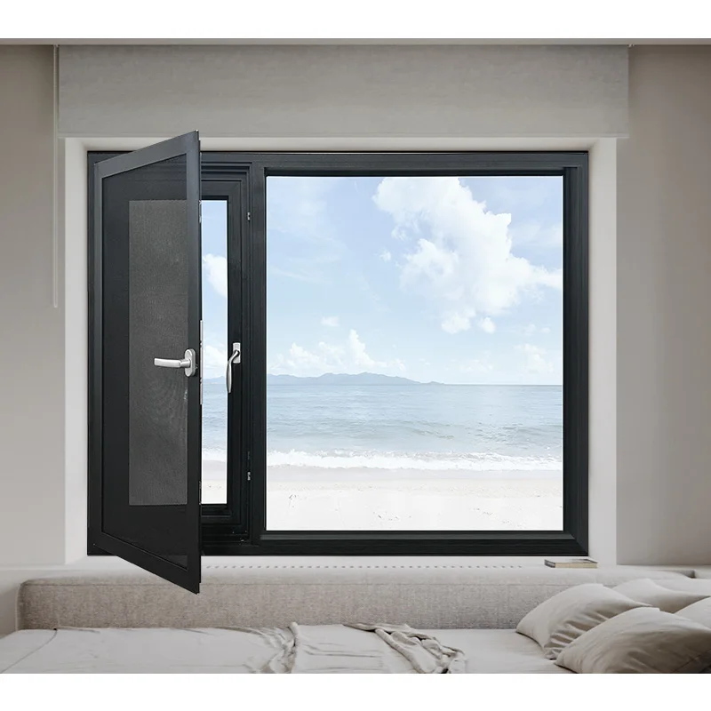Hihaus custom soundproof double glazed aluminium casement windows in china