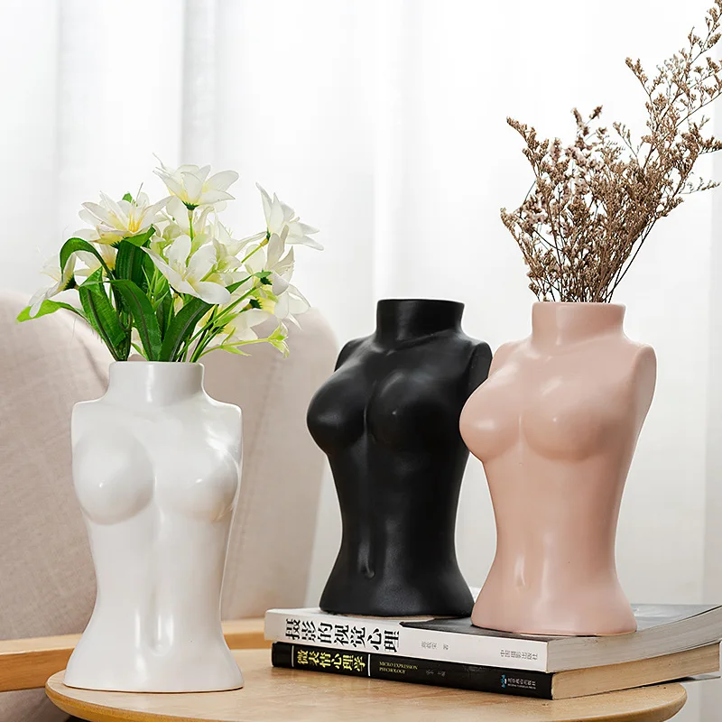 Wholesales Factory High Quality Nordic Body Model Ceramic Vase for Home Decoration and Wedding