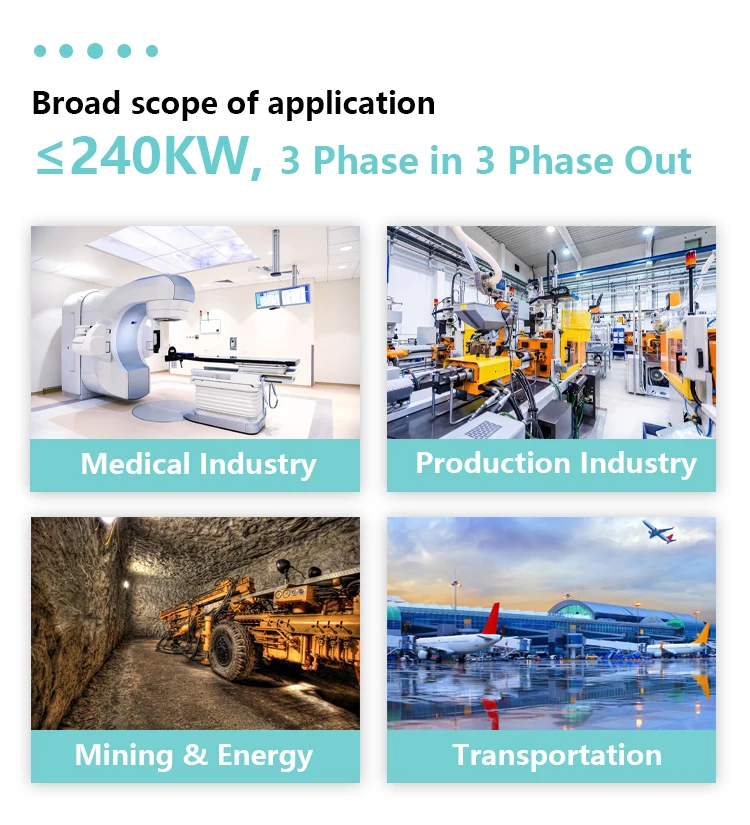 CWUPS High Quality 200 KW Three-Phase Industrial Online UPS Uninterruptible Backup Power Supply 1000VA Capacity Pure Sine Wave