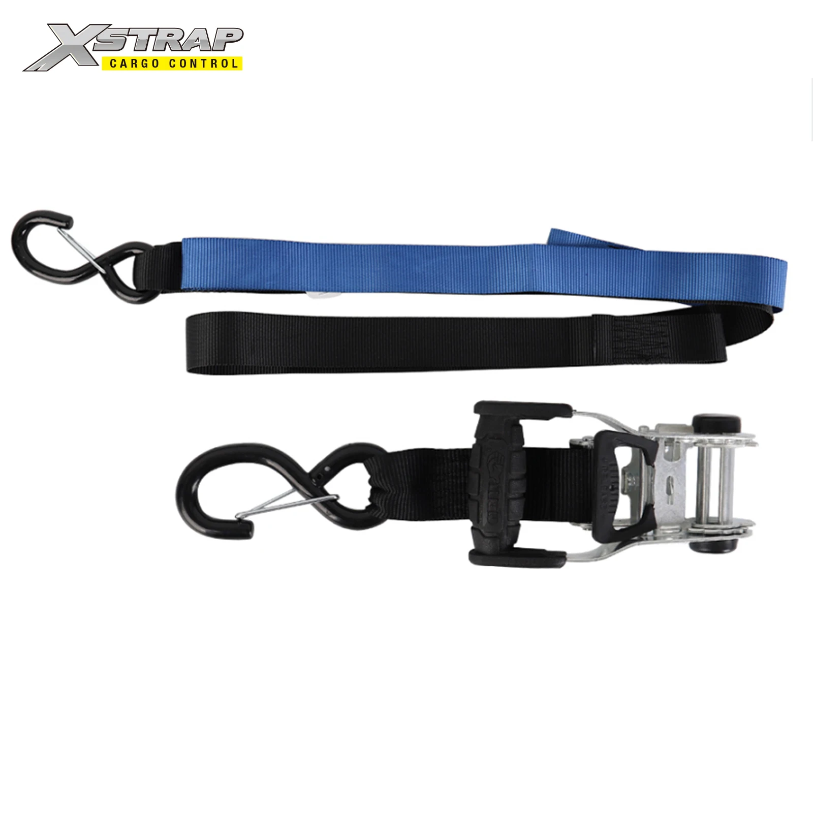 1.5 Inch 6 Feet Soft Loop Motorcycle Tie Down Straps With Safety Clip Hooks 3000LB Break Strength Heavy Duty Ratchet Logistics