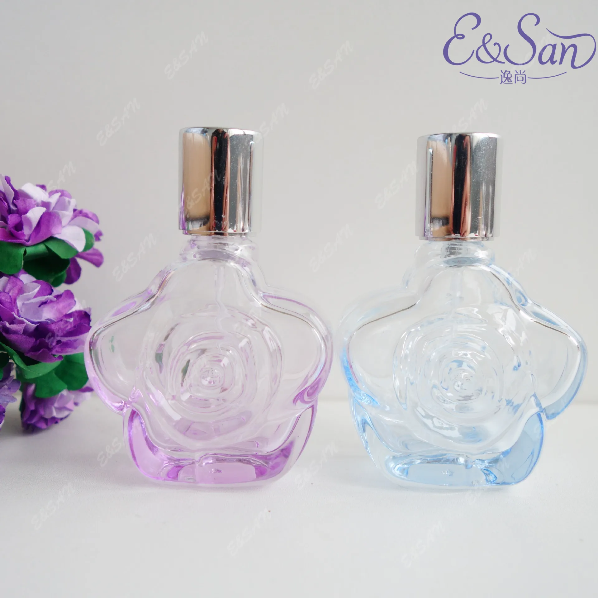 PT106 30ML Wholesale Colored Rose Flower Glass Refill Empty Perfume Atomizer Spray Bottle