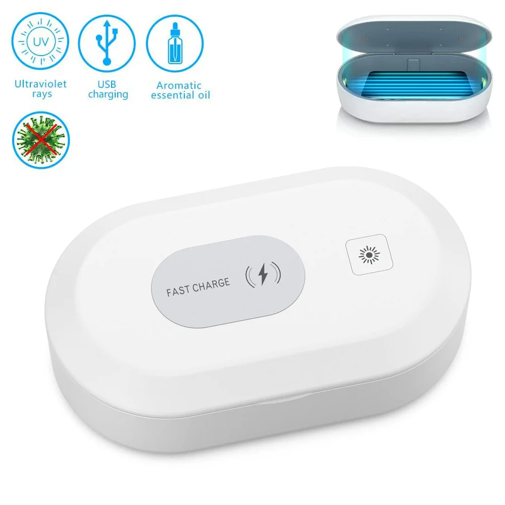 
2020 Light UV Sanitizer Sterilizer box for every kind of products with wirelesss charging 