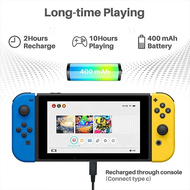 Joypad Controller for Nintendo Switch/Lite/OLED Wireless L/R Joy cons Support Wake-up Function and 6-Axis Gyroscope