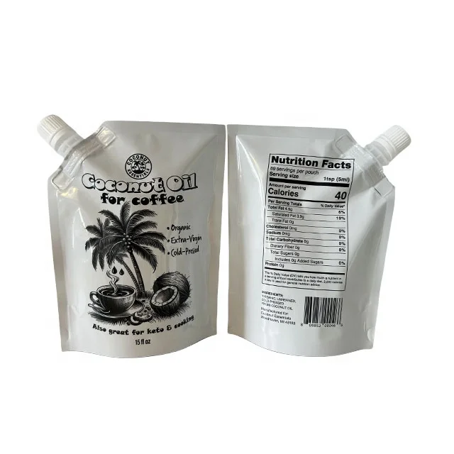 Custom Eco-Friendly Nozzle Bag Spout Pouch Cleaning Liquid Packaging for Food Use-for Milk Jelly Coconut Oil Coffee Cosmetics