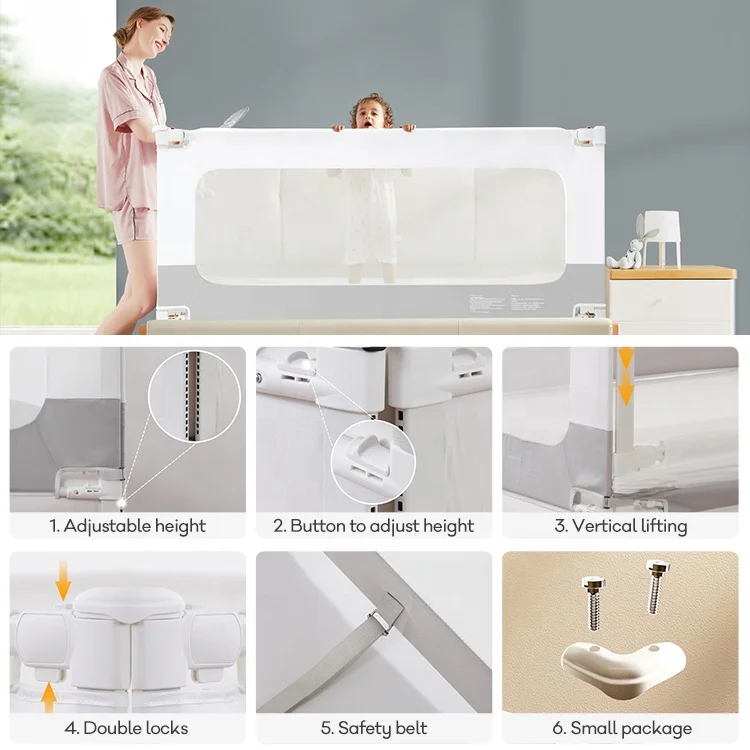 Chocchick Factory Safety Non-Slip Fence 1.5M 2M Child Care Barrier Bumper Baby Guard Silk Plastic Bed Side Rails