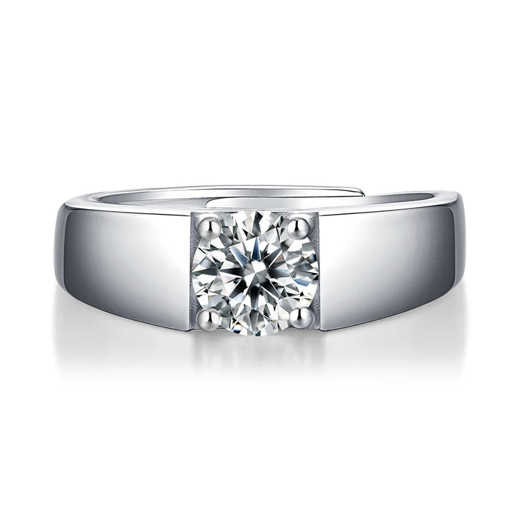 
Custom 2021 Fashion price 1 carat diamond Moissanite Ring Geometric 925 Sterling Silver Jewelry Men Rings 