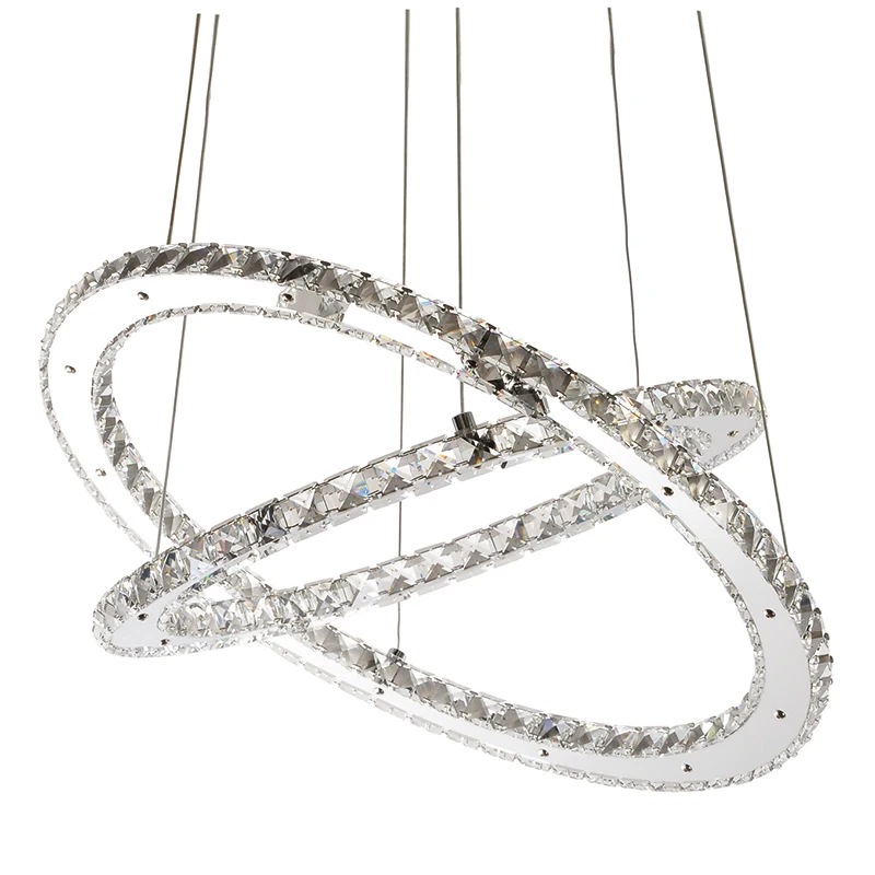Оптовая продажа, Светодиодные хрустальные люстры, большое внутреннее кольцо, подвесной светильник для столовой, спальни, гостиной