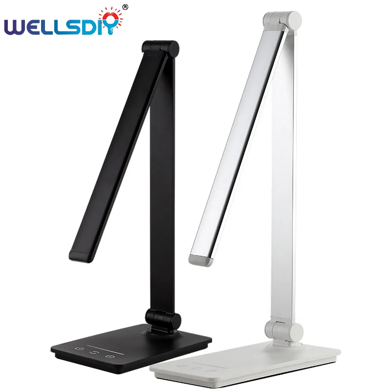 Wells Wholesale Price Rechargeable Office Battery Desk Lamp Cordless Foldable Wireless Study Reading LED Table Lamp With USB