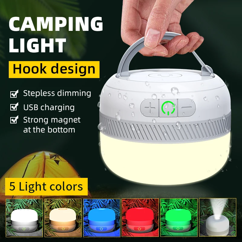 Outdoor LED Camping Flashlight 230 Hours Rechargeable Camping Lantern with Magnet Lighting Fixture Portable Emergency Light