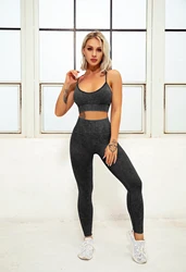 Custom Logo Women Fitness Apparel Seamless Sportswear Leggings Sports Bras Workout Fitness Gym Yoga Sets