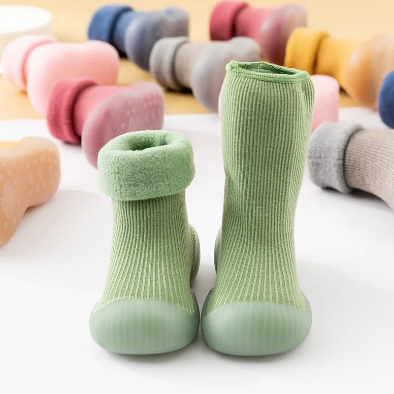 Winter Thickened Terry  High quality  Girl Boy Socks Shoes  Rubber Soles Cotton Baby Shoes anti-slip for Baby  Toddler shoes