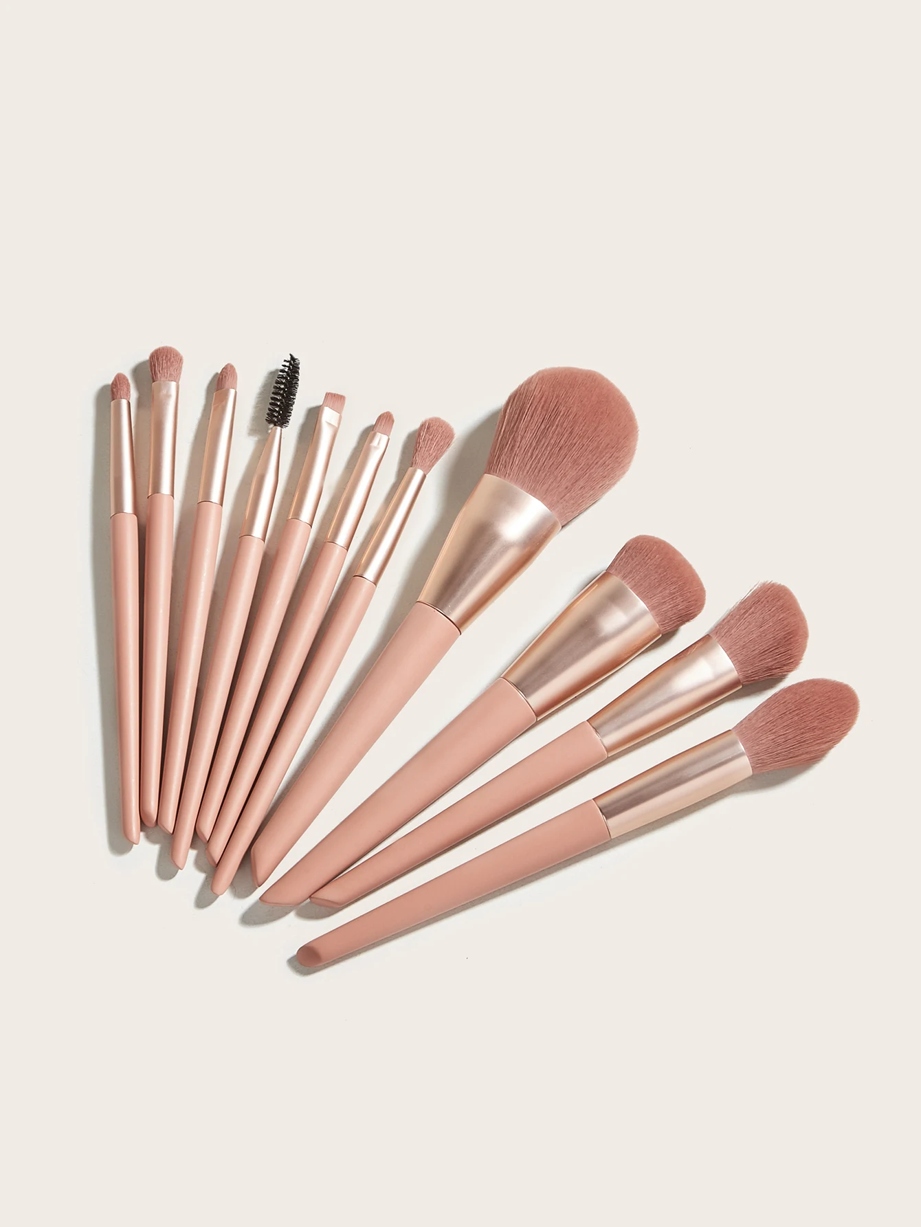 Cosmetic pink makeup foundat brush 11 pcs  Face/eye Soft Dense Synthetic Hair Wood Handle cute makeup brushes set