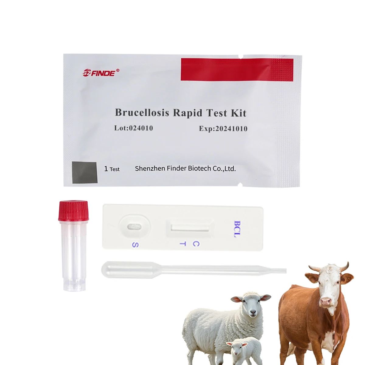 Veterinary bovine brucella antibody Ab rapid test kit card strip for cattle cow sheep goat detection bovine brucellosis test