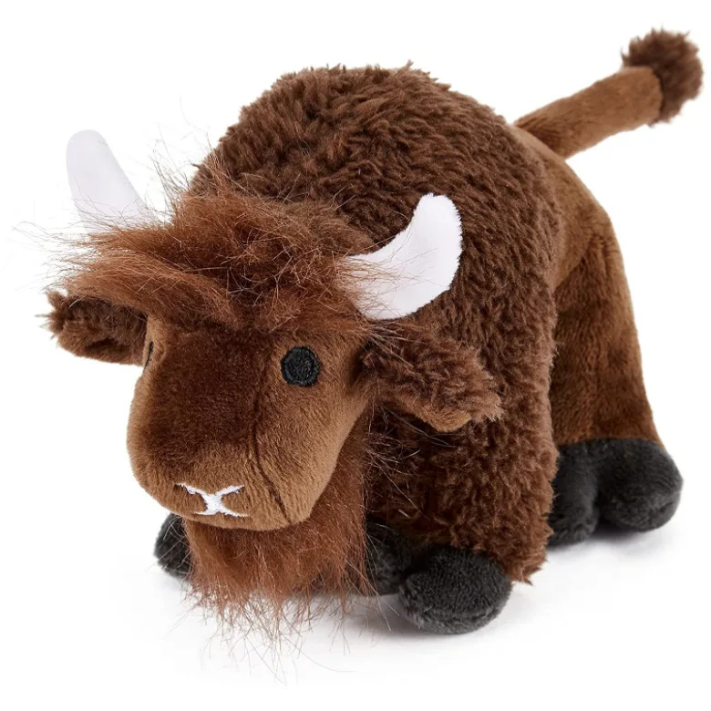 Custom Logo Realistic Buffalo Stuffed Animal Plush Toys North American bison toy