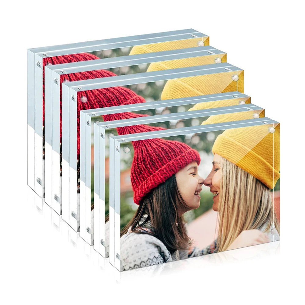borlun new acrylic 2x2 photo picture magnetic frames stand card with magnets acrylic large 23x35