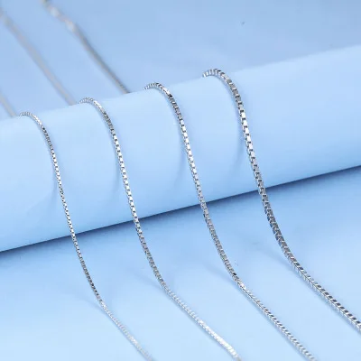 Factory Price Choker Chain Box Chain Necklace 925 Silver 100% 925 Silver Italy Jewelry Real Solid for Women Custom CLASSIC