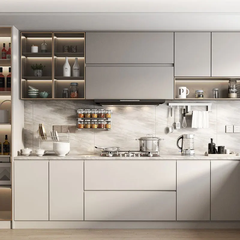 Modern Design Artificial Stone Countertop Granite Plywood Marble Sintered Stone Quartz kitchen counter top With Cabinets