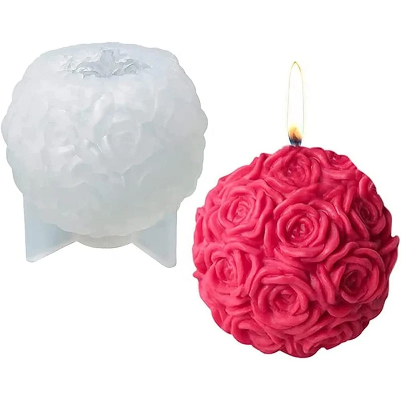 6 размер розового шара силиконовая форма цветок шар Свеча Мыло Форма эпоксидная смола