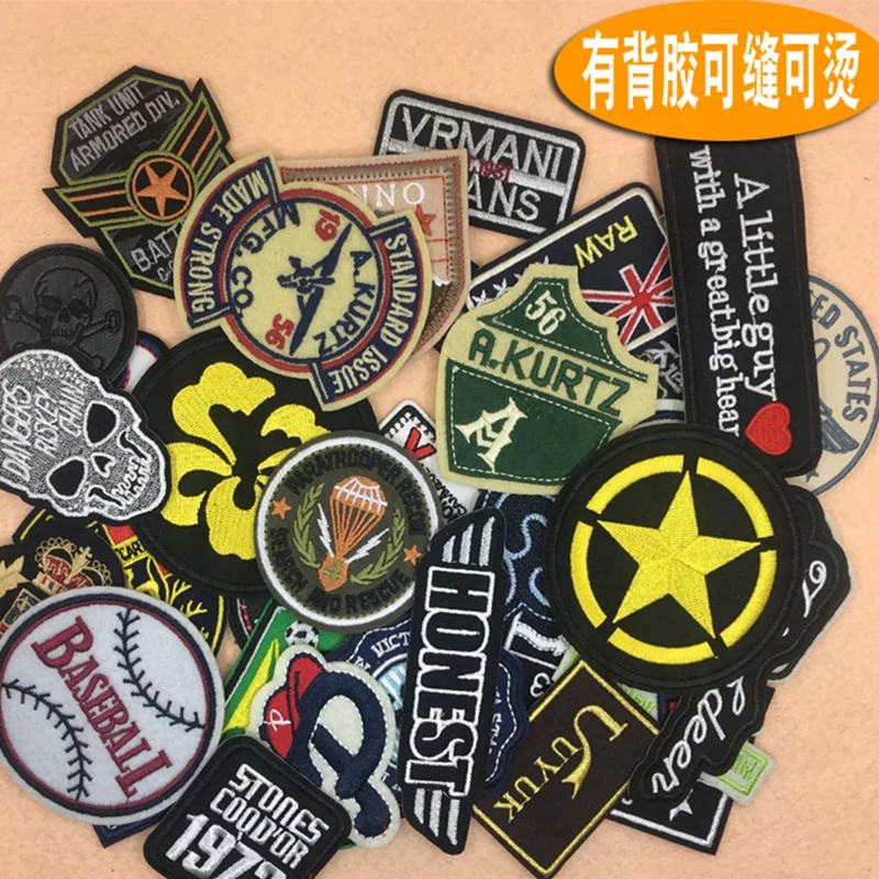 Factory Wholesale Custom embroidery Patch Badges Custom Logo Embroidered Patch Shapes For Hat Apparel Patches