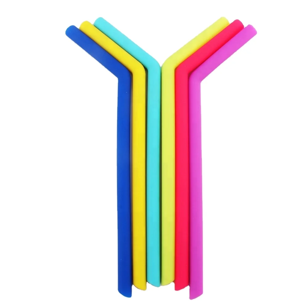 BPA Free Re-useable And Long Flexible Silicone Drinking Straws For Mug Tumbler Use