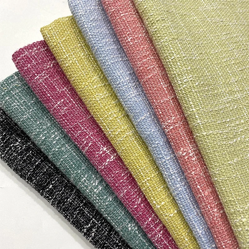 Factory direct sales of Japanese coarse linen texture semi shading curtain fabric can be processed into finished products