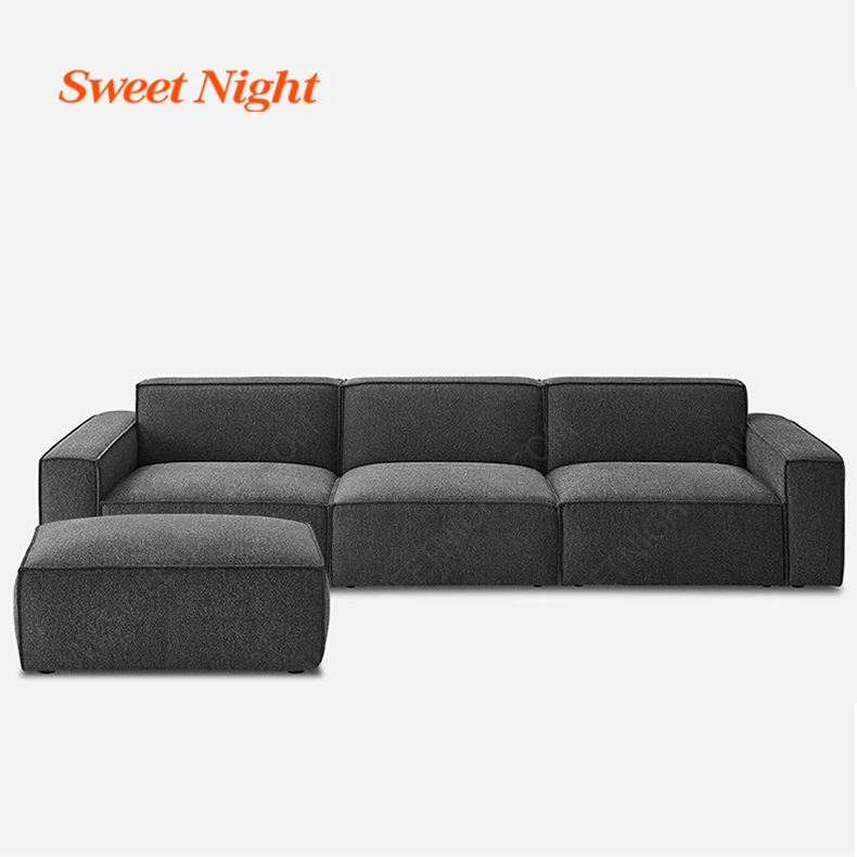 modern minimalist luxury living room furniture 7 seater l shape fabric sofa