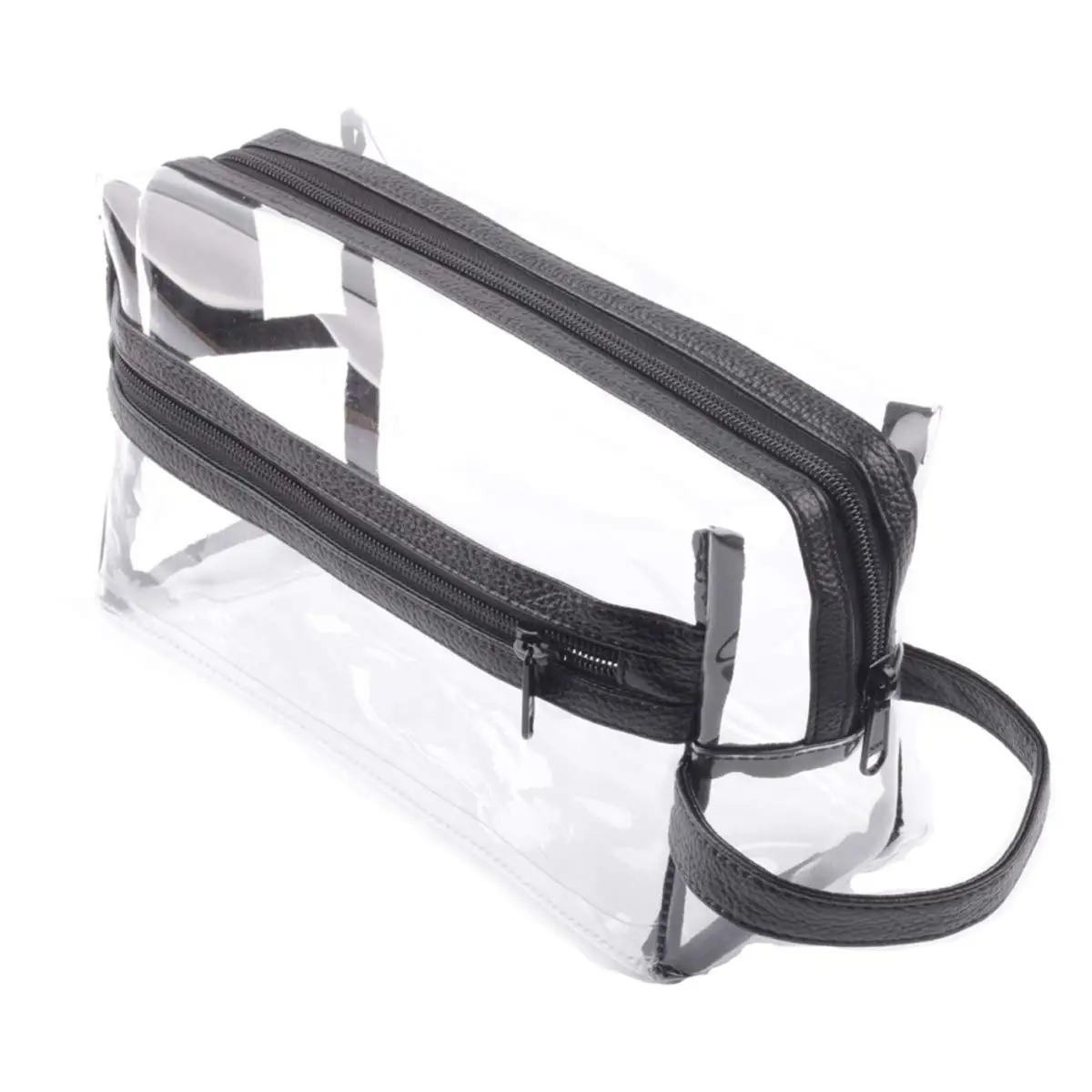 Transparent Shaving Bag Water Resistant Clear Toiletry Makeup Bags Cosmetic Organizer Pouch with Zipper and Handle