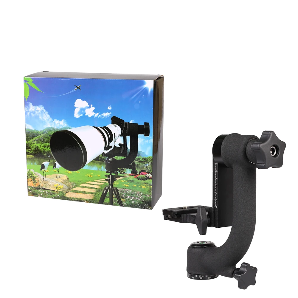 Kaliou High Quality 360 Degree Shot Gimbal Ball Head With Quick-release Plate For Long-focus Lens Digital Camera