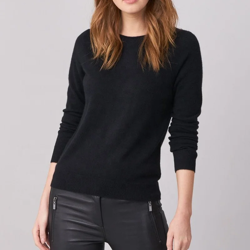 2020 Модный женский свитер из чистого кашемира оптом женские вязаные пуловеры Топ высокий женский свитер взрослый свитер зимний черный