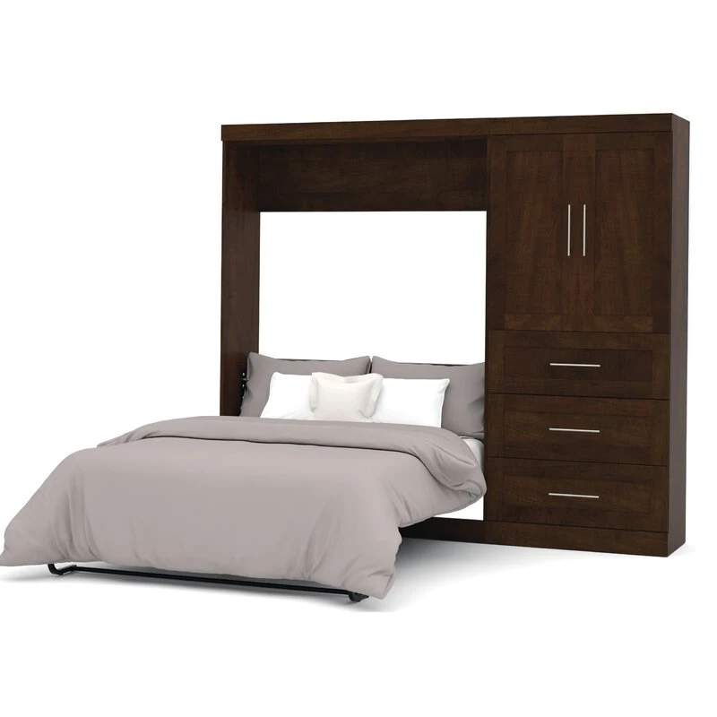 hot sale furniture popular space saving full folding diy horizontal  murphy bed mechanism kit with storage cabinet