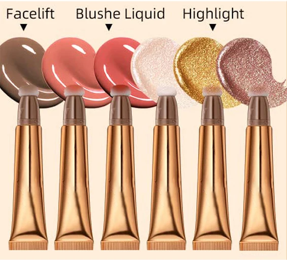Новый OEM жидкий контур, красота, палочка, осветлитель для лица, макияж, хайлайтер, бронзер, румяна, палочка с прикрепленной подушкой-аппликатором