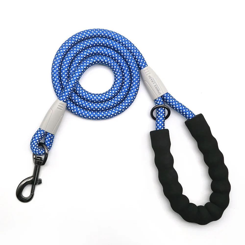 Dog Leash 4.5 ft Thick Durable Nylon Rope with comfortable Padded Handle Highly Reflective Threads for all size Pets