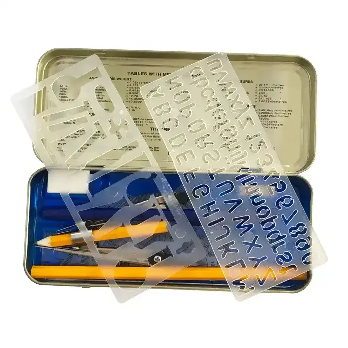 Promotional Mathematical Compass Set 13 Pcs Metal Box Math Sets School Stationery