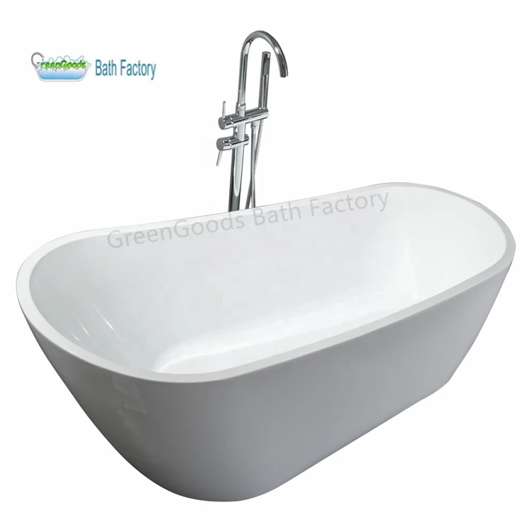 Недорогие автономные ванны в форме тапочек с переливом