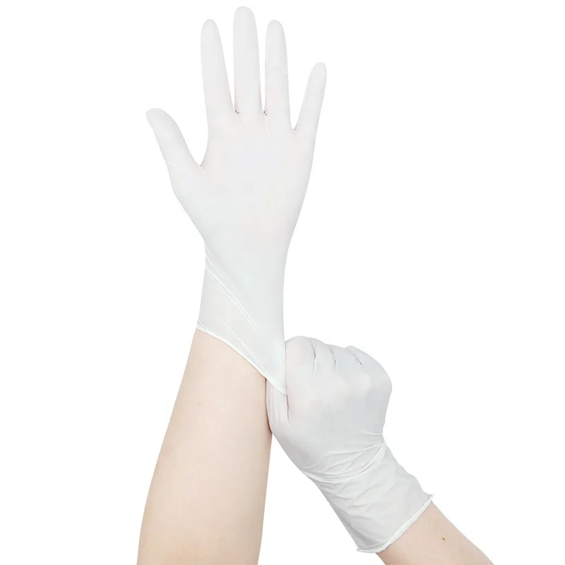 White Nitrile Gloves Box of 100 Non Latex Dental Examination Protective Hand Powder Free Disposable Nitrile Gloves for Medical