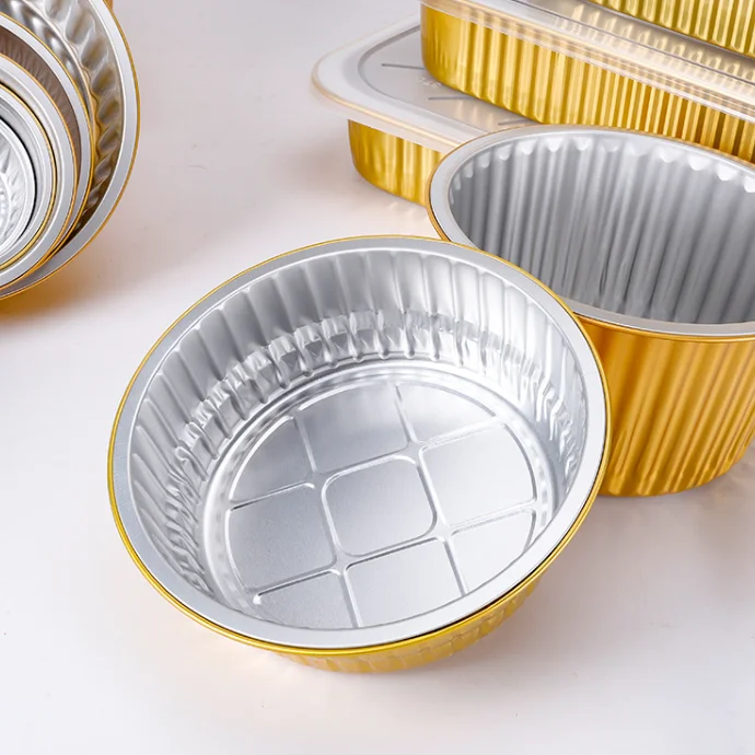 Household Disposable Aluminum Foil for Food Takeaway to Go Containers With Lid