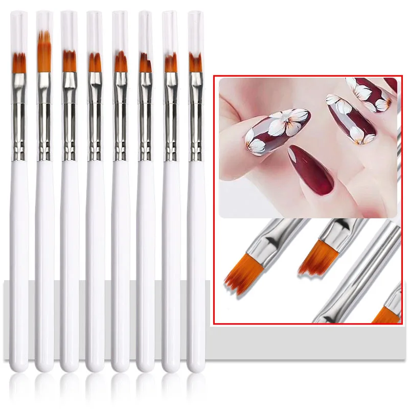 New Design Art Pointed Tool Acrylic Nylon Brushes Set Paint Gel Liner Thin Handle French Nail Brush