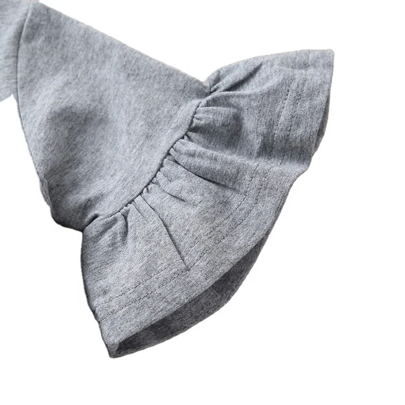 
2021 OEM Newborn Baby Girl Clothes Flared Sleeve Romper Jumpsuit Cotton Outfits 