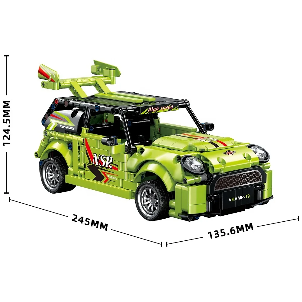 Pull Back Sports Car Kit Car Model Diy Game Building Blocks Racing Car Small Particle Brick Supercar