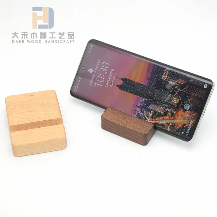 High Quality Polished Wooden Phone Stand Holder Custom Smooth Beech Wood Tablet Stands for Daily Use Table Decor