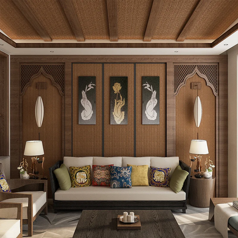 LTR  Wall Ceiling Webbing rattan Decoration Materials weave PE synthetic rattan sheet