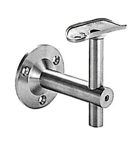 TAKA Customized Adjustable Handrail Bracket Wall Mounted Steel Metal Railing Bracket Stairway Support for Wood Round Railings