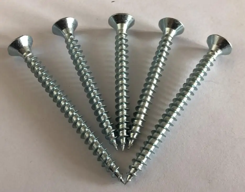 Zinc plating thread cutting Flat Wood Screw