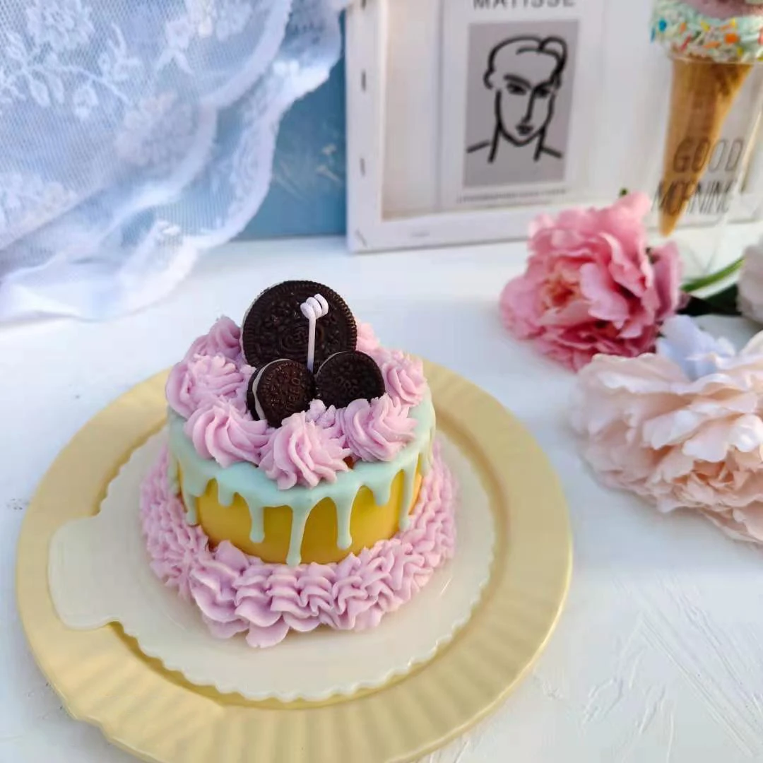new arrival creative cream oreo cookie cake diy scented soy wax candles scent oil fragrance food candle