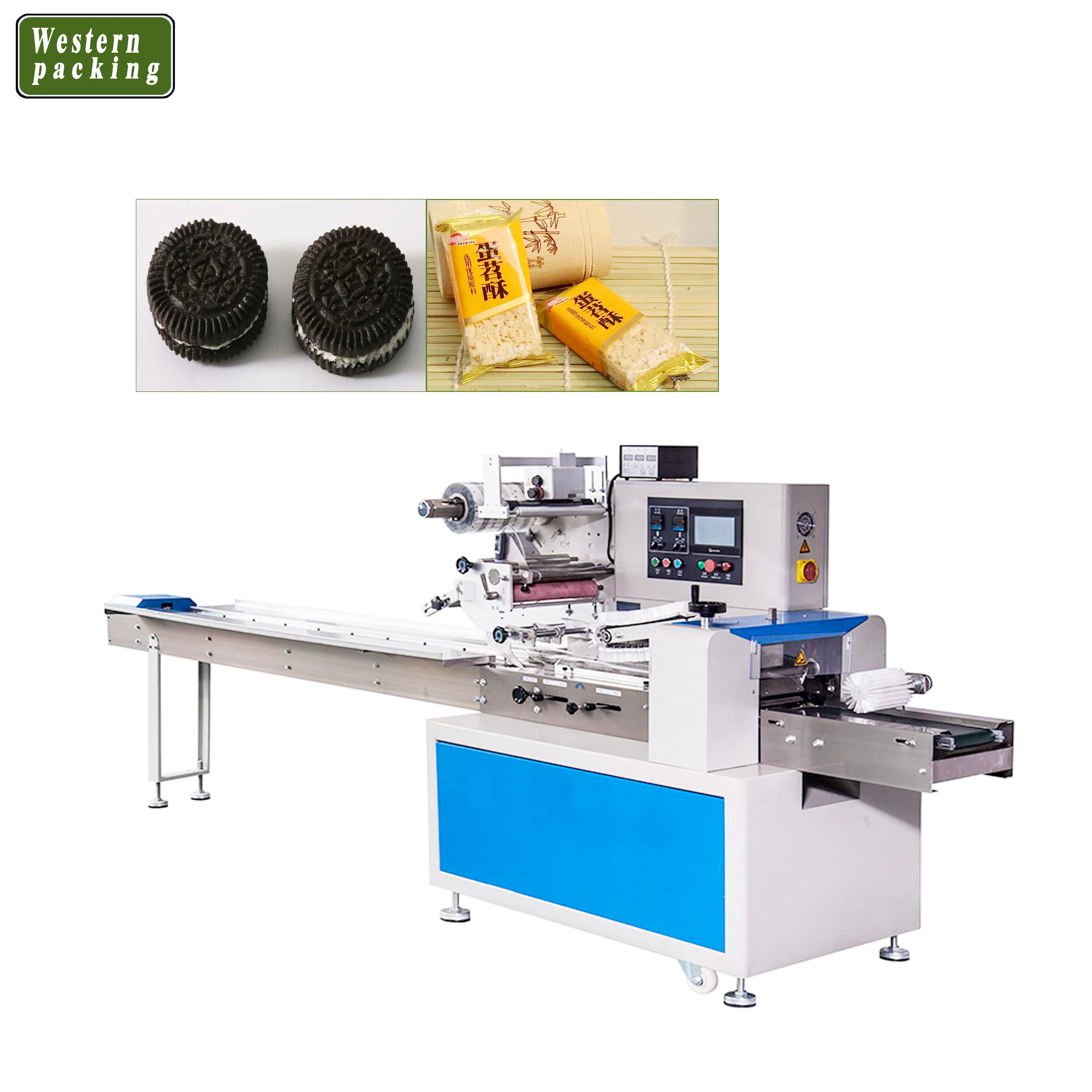 horizontal Automatic plastic film flow pack packing machine wrap packing machine